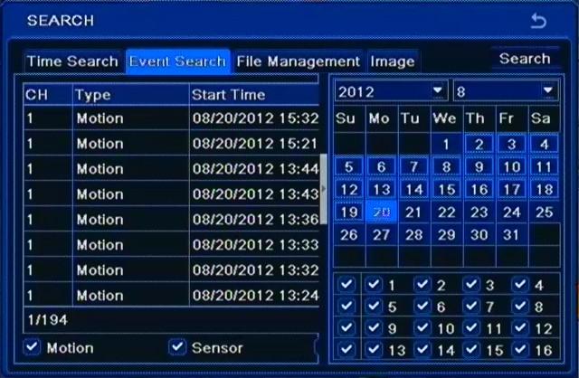 NDR-BA3208,NDR-BA3416 User s manual ver.1.1 RECORDER S MENU In order to find records you can also use EVENT SEARCH.