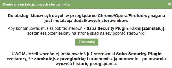 Internet Explorer, pobrać dodatek ze strony https://sabaservice.pl/wtyczka. Dodatek saba_security_plugin-2.15.1-an+fx.xpi zostanie zapisany w katalogu Pobrane systemu Windows.