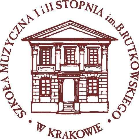 Bronisława Rutkowskiego w Krakowie; 2) Mała pieczęć okrągła z Godłem Państwa i napisem w otoku: Szkoła Muzyczna I i II stopnia im.