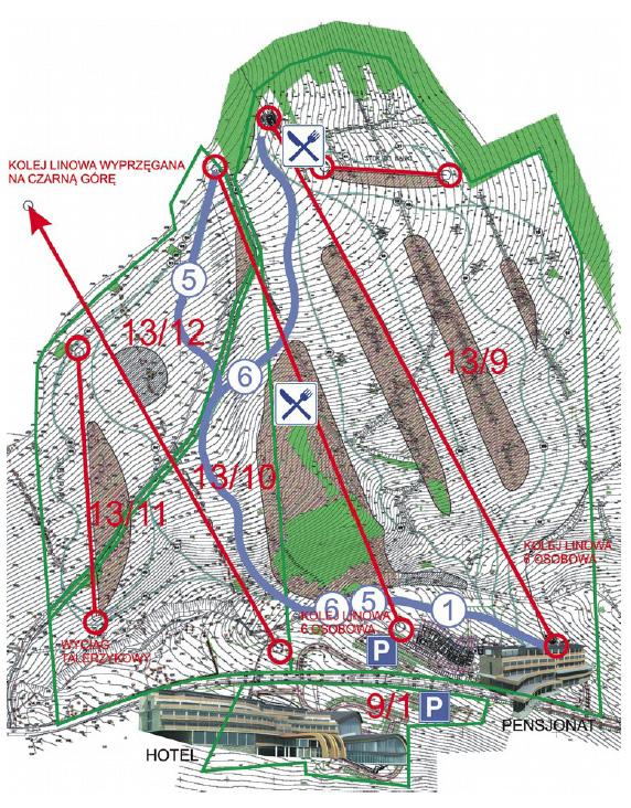 TRASA NR 5-810 m nachylenie stoku: łatwe, w dolnym odcinku średnio trudne przeznaczona dla początkujących i średniozaawansowanych PLANOWANE INWESTYCJE