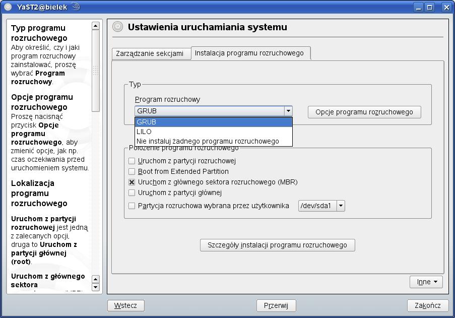 mkfs.ntfs Q c 4094 /dev/sda1 Zadanie2: Odszukaj informacje w wolnej encyklopedii Wikipedii na temat programu rozruchowego (bootloadera). Program rozruchowy (ang.