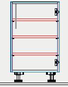 W przypadku szafek z nogami cokołowymi trzeba zawsze określić moduł wysokości.