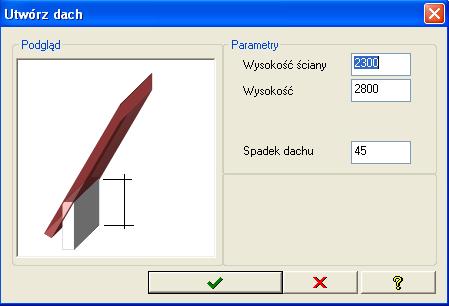 6.13 Funkcja powierzchni ukośnych 6.13.1 Wstawianie elementów dachu Przy pomocy funkcji Wstaw elementy dachu dodane zostaną elementy dachu do aranżacji pomieszczenia.