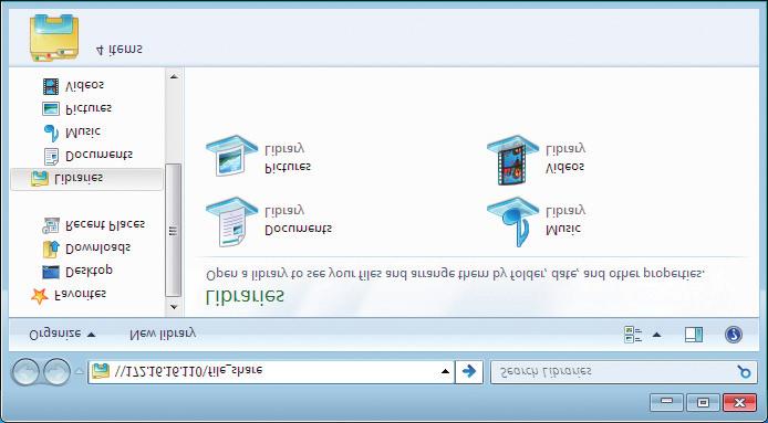 Obsługa podstawowa skanowanie Aby zapisać zeskanowane dane w udostępnionym folderze lub na komputerze z systemem Windows Uruchom aplikację Eksplorator Windows.