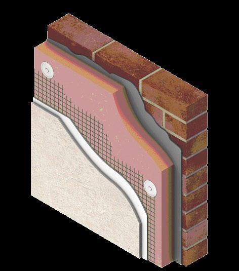 Ściana pasywna lub energooszczędna Ściana energooszczędna izolowana tradycyjnym materiałem o współczynniku λ = 0,040 W/(mK) osiąga grubość ponad 50cm!