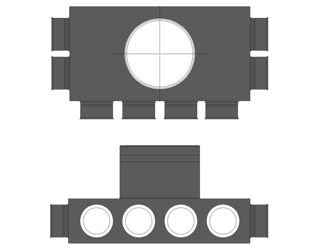 Wejście Ø 125 mm Wysokość 150 mm Szerokość 500 mm Długość 350 mm 165,00 zł 105,00 zł 460,00 zł Rozdzielacz rurowy ośmiokróćcowy