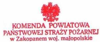 ) oraz na podstawie Decyzji Nr 167/12 Komendanta Powiatowego PSP w Zakopanem z dnia 13 listopada 2012 roku w sprawie Regulaminu naboru na stanowiska w korpusie służby cywilnej w Komendzie Powiatowej