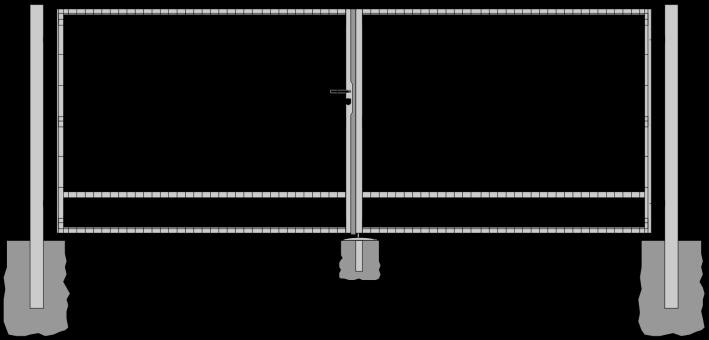 DS SPECJAL Brama dwuskrzydłowa DS typu SPECJAL DS-4W SPECJAL Główne części składowe bramy: - słupy z profila 100x100 / 120x120 / 140x140 - konstrukcja ramy 40x40 / 50x50mm - wypełnienie panel FOX -