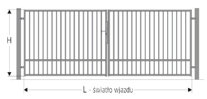 DS UNIWERSALNA Brama dwuskrzydłowa DS-PR UNIWERSALNA Główne części składowe bramy: - rama: profile 40 x 40 mm / 35 x 35 mm - wypełnienie: profile 15 x 15 mm diagonalnie (karo) - zamek GNS - zderzak