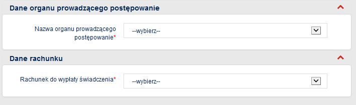 Wskaż organ prowadzący postepowanie i rachunek do wypłaty świadczenia. KROK 6 Kolejnym etapem jest podanie danych personalnych dziecka/dzieci.