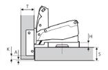 135 130 200 szt/pc prowadnik slide on h=2/h=0 mounting plate