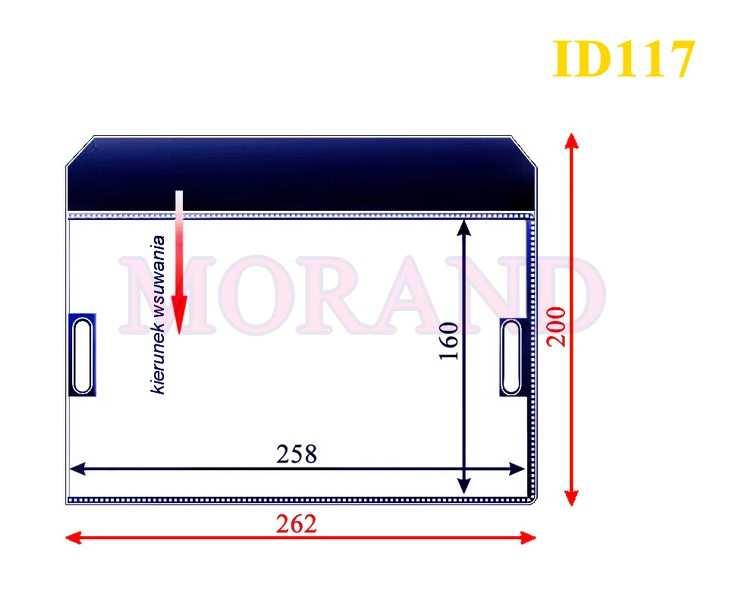 Wymiar zewnętrzny: 262x200 mm ID117 Wymiar wewnętrzny: 258x160 mm Format A5