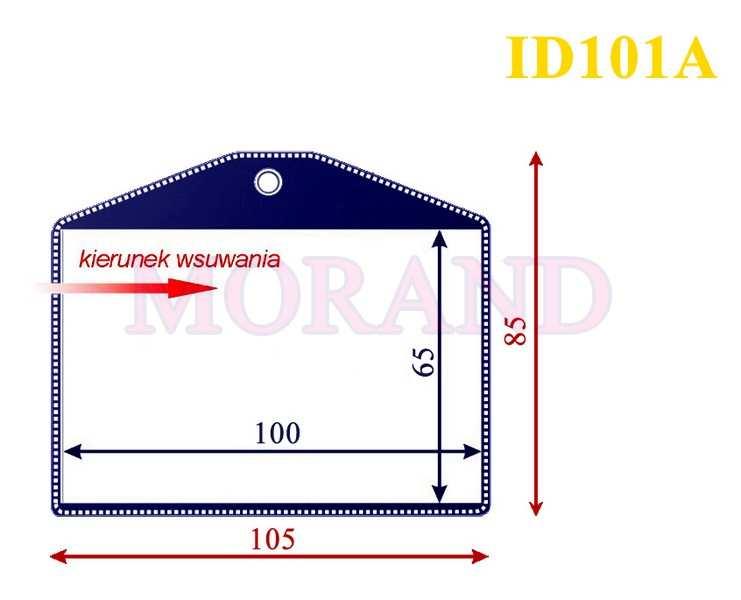 Wymiar zewnętrzny: 105x85 mm Wymiar wewnętrzny: 100x65 mm otwór okrągły