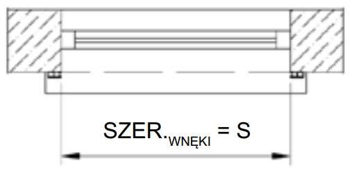 TYPY MONTAŻU I WYMIAROWANIE ROLET SK45, SKP, SKO-P. TYP A MONTAŻ NA ELEWACJI BUDYNKU roleta lewoskrętna (zwijana na zewnątrz) szer. rolety = szer. wnęki + 2*szer.