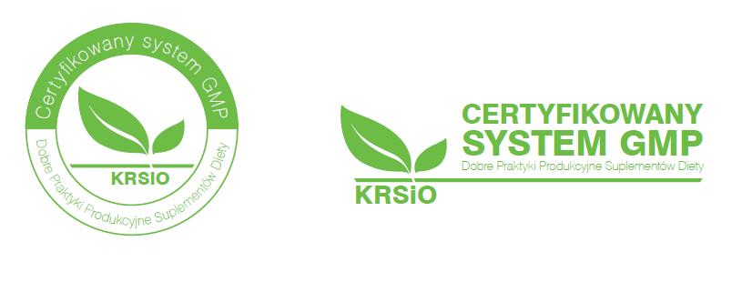 Certyfikacja suplementów diety Środowisko produkcyjne Znak KRSiO - Certyfikowany system GMP w zakresie Dobrych Praktyk Produkcyjnych