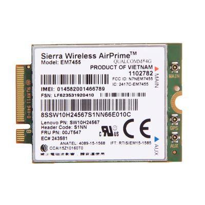 POZYCJA 26 MODEM WWAN Model: Sierra Wireless EM7455 Qualcomm Snapdragon X7 LTE-A Stan: NOWY Dedykowany do modeli: ThinkPad T460, T460p, T460s, T470, T470p, T470s, T560, T570, P51, P50, P50s, P51s,