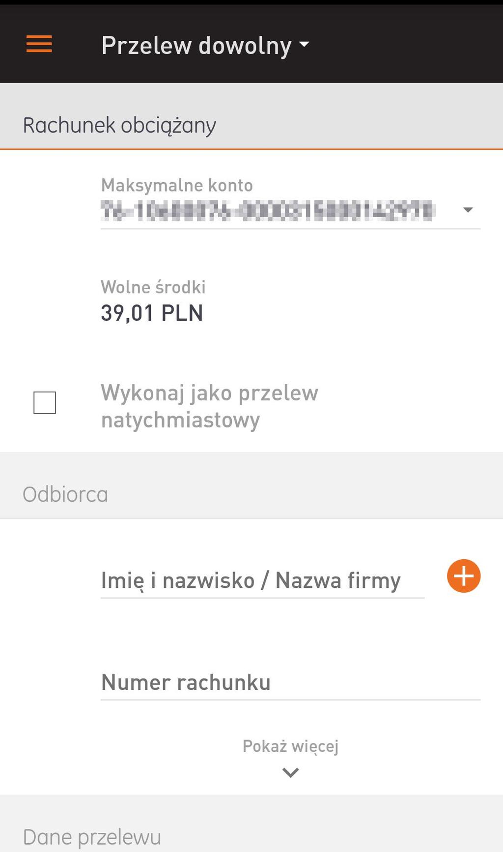 10 PRZELEWY CD. Wypełnij formatkę przelewu i przejdź do realizacji za pomocą przycisku DALEJ.