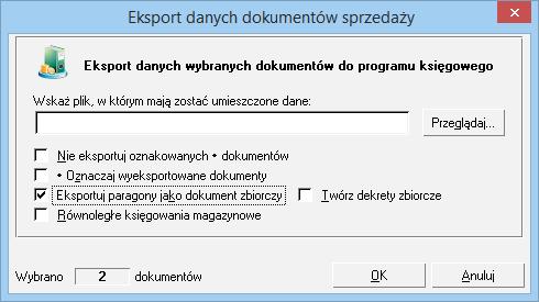 9.4.2 Eksport danych dokumentów do programów księgowych 9.4.2.1 