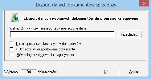 10.4.13 Operacje dostępne w oknie Raporty płatności Operacja Integracja z FK została opisana w punkcie Pozostałe operacje dostępne w kartotekach dokumentów. 10.4.13.1 Eksport danych do FK Operacja eksportu danych płatności dostępna jest z okna zestawienia Raporty płatności kartoteki pieniędzy (Pieniądze Zestawienia Raporty płatności).