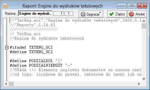 Przyciski Zapisz i Anuluj mają tu takie samo znaczenie, jak w całym programie.