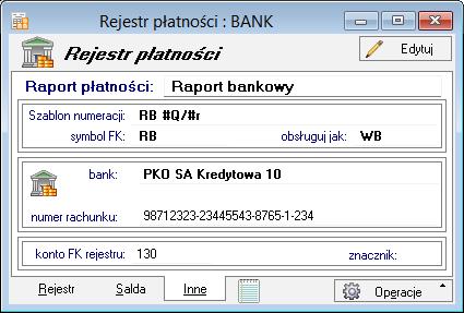 Wprowadzając saldo dla rejestru walutowego, dodatkowo określamy równowartość tej waluty w przeliczeniu na PLN.