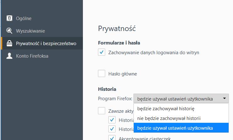 W otwartym Menu wybierz panel [Prywatność i bezpieczeństwo] 3.