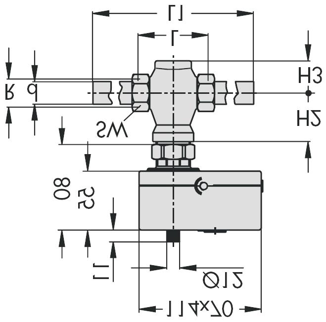 Wymiary w mm Zawory regulacyjne z si³ownikami elektrycznymi zawór przelotowy typu 3222 z gwintem zewnêtrznym i z koñcówkami do wspawania typ 3222/5857: DN 15 do DN 25 typ 3222/5857-7: DN 15 do DN 25