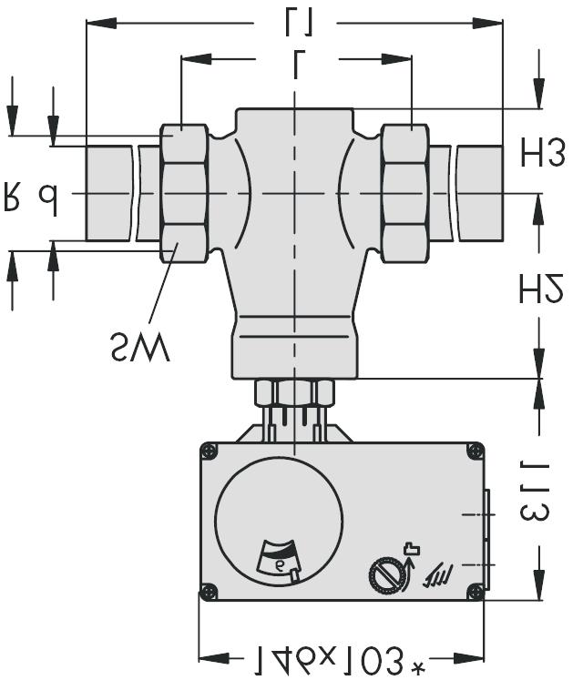 si³owników typu 5824-x3, 5825-x3, 5724-x3, 5725-x3: 146 x 136 typ 3222/5824: DN 15 do DN 50 typ 3222/5825: DN 15 do DN 50 typ 3222/5724: DN 15 do DN 50 typ 3222/5725: DN 15 do DN 50 typ 3222/5757-7: