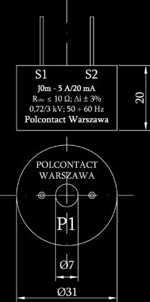 120% Znmionowy prąd wtórny I sn = 20 ma Znmionowe oiążenie R o Ω (do uzgodnieni) Dokłdność Δ i ± 3% Njwyższe dopuszzlne npięie U m = 0,72 kv