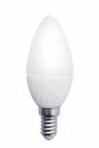Żarówka mleczna z diodami LED (płomyk) SMDC30L Żarówka z diodami LED przeznaczona jest do opraw oświetleniowych posiadających gniazdo E14. Zasilanie 230 V AC / 50-60 Hz. Moc 3,5 W / 4,5 W.