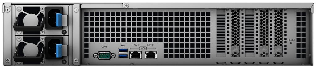 0 12 Przycisk Reset Specyfikacja techniczna Sprzęt CPU Sprzętowy mechanizm szyfrowania Pamięć Zgodny typ dysków 2 sześciordzeniowe procesory Intel Xeon E5-2620 2,4 GHz Tak (AES-NI) Porty zewnętrzne 2