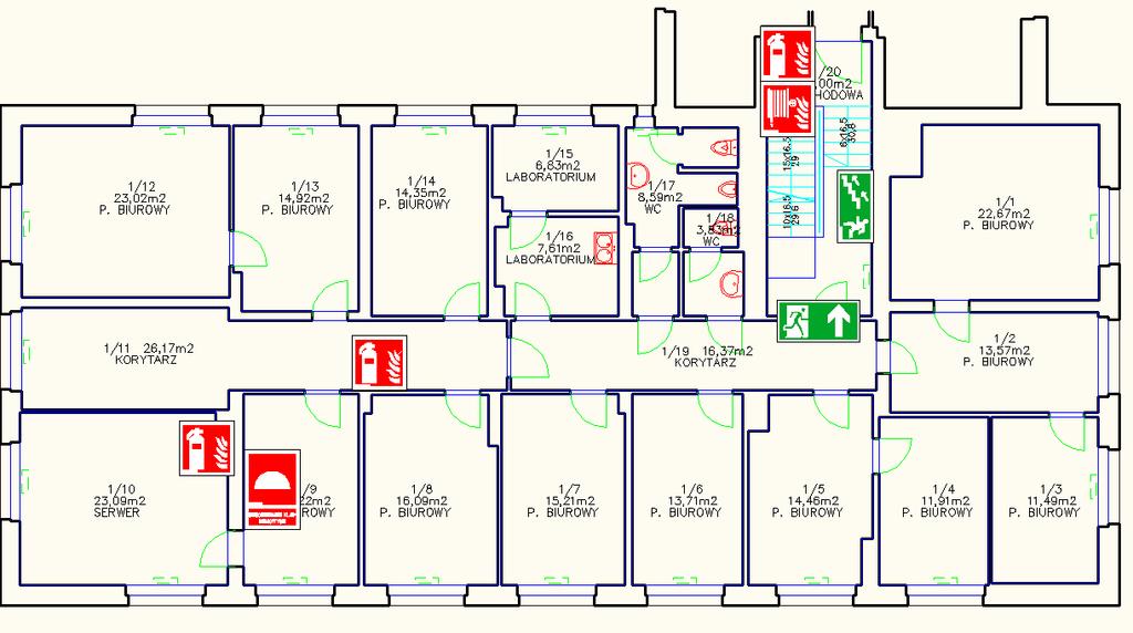 Plan ewakuacji Rozmieszczenie znaków ewakuacji Wykonał: mł. bryg. mgr inż.