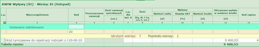 3. Dodatkowe kodowanie dotacji 29-39-nn Pozostałe dotacje i wsparcie o charakterze wyjątkowym Z uwagi na wymagania Ministerstwa Rolnictwa odnośnie analizy poszczególnych programów pomocy dla