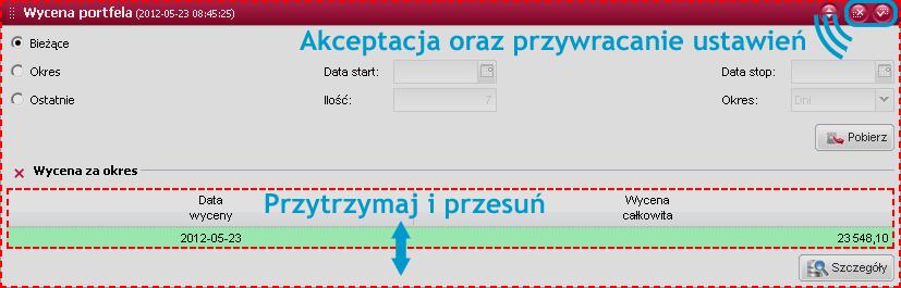 Przykładowy widok pulpitu z rozmieszczonymi gadżetami prezentuje również znajdującą