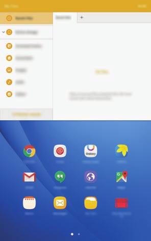 Podstawowe informacje Widok podzielonego ekranu 1 Dotknij, aby otworzyć listę ostatnio używanych