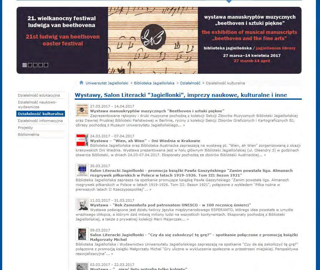 Działalność naukowo kulturalna promocją bibliotek Культурна і просвітницька діяльність інститутських бібліотек Szkolenia Spotkania naukowe Wykłady