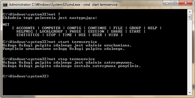 Patrz dalsza część tematu. Polecenie net stop i start Menedżer Urządzeń Wspominam o tej możliwości tutaj gdyż niektóre z usług programowych, którymi możemy zarządzać z poziomu services.