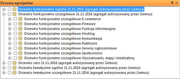 6 Drzewo agregatów Drzewo agregatów jest dodatkowym drzewem, w którym można grupować dowolne węzły z drzewa mediów.