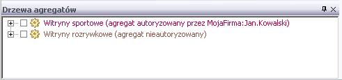 Zapisz wszystkie drzewa agregatów w jednym pliku - zapisuje wszystkie otwarte drzewa agregatów w jednym pliku; Zapisz węzeł jako drzewo agregatów zapisuje bieżący węzeł jako drzewo agregatów.