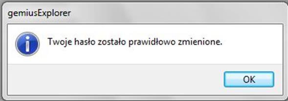 W pierwszej kolejności należy kliknąć w link Hasło ga, które wyświetli okno umożliwiające ustalenie nowego hasła, a następnie wypełnić poniższy formularz:. Rysunek 7.