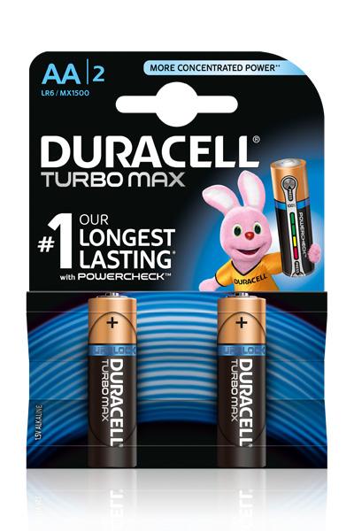 Baterie DURACELL TURBO MAX LR6 / AA / MN1500 (K2) Symbol KTM: SC-DURT-AA-2 Symbol EAN: 5000394010307 Waga: 0.