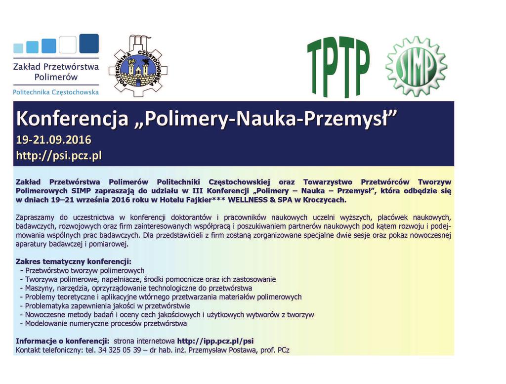 6. Królikowski K., Piszczek K., Żuk T.: Rozdział mieszanin tworzyw polimerowych o różnej twardości, Inżynieria i Aparatura Chemiczna 2014, nr 2 (53), 091 092 7. Al-Salem S.M., Le ieri P., Bayens J.