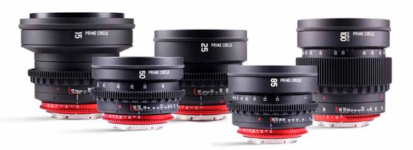 14 Optyka Zestaw Prime Circle XM 15, 25, 35, 50, 85, 100 makro Obiektywy filmowe na bazie Zeiss ZF.