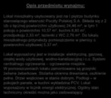 Opis przedmiotu wynajmu: Pokój, kuchnia, łazienka