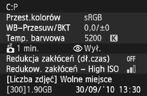 Wybierz żądaną opcję wyświetlania, a następnie naciśnij przycis <0>, aby dołączyć symbol zaznaczenia <X>. Po doonaniu wyboru wybierz pozycję [OK], a następnie naciśnij przycis <0>.