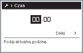 Skrócona instrukcja obsługi Obsługa Ustawienie daty i godziny Jeżeli moduł obsługowy przez dłuższy czas był pozbawiony zasilania, na wyświetlaczu automatycznie pojawia się żądanie wprowadzenia daty i