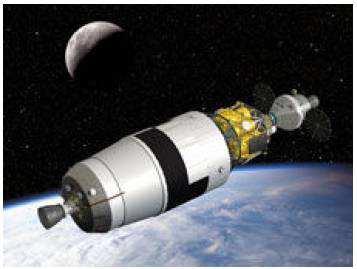 W perspektywie najbliższego dziesięciolecia ma wejść do użytku nowy pojazd kosmiczny NASA zdolny do umożliwienia człowiekowi powrotu na Księżyc. Ares V (Rys. 54) wykonany Rys.