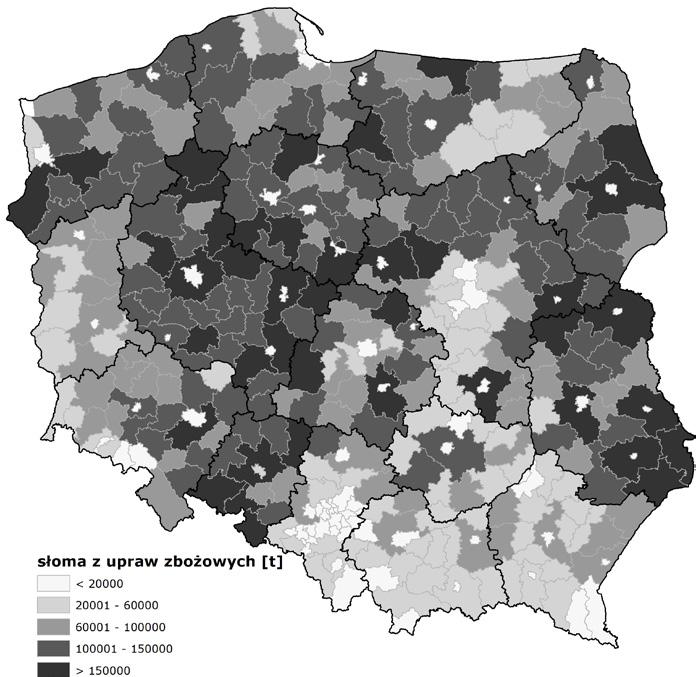 102 Zuzanna Jarosz, Antoni Faber, Magdalena Borzęcka-Walker, Rafał Pudełko Tabela 2. Charakterystyka produkcji rolnej w powiatach o różnym udziale zbóż w strukturze zasiewów Table 2.