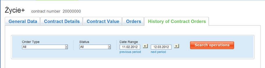 By selecting the option details next to the insurance capital fund account, you will get access to history of all transactions made on the selected account.