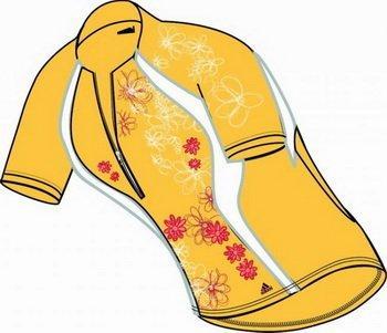 Adidas Art Klasyczna koszulka rowerowa o anatomicznym kształcie oraz sympatycznej grafice w kwiaty.